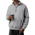 thumbnail image 2 of ZUKMRJPC Men's Quarter Zip Pullover Sweater Long Sleeve Casual Fleece Lined Fall Winter Sweatshirt Warm Loose Mock Neck Tops with Pocket, 2 of 4