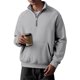 thumbnail image 3 of pstuiky hombres de manga larga, Sudadera de trabajo con capucha, media cremallera, cuello alto y manga larga de color liso para hombre camisetas de hombre m, 3 of 5