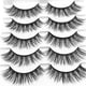 thumbnail image 1 of Pestañas naturales, pestañas postizas, pestañas cortas, 5 pares de pestañas de visón, visón siberiano real, pestañas redondas, largas y gruesas, reutilizables y hechas a mano, pestañas postizas no irr, 1 of 5