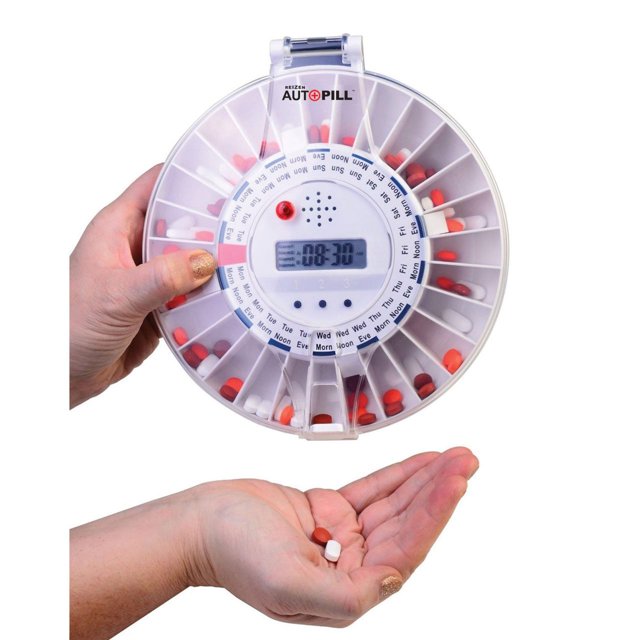 Reizen Auto Pill Automatic Pill Dispenser - 28 Compartments - Portable - White