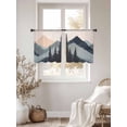 thumbnail image 3 of Mountain Forest Sheer Curtains 54 Inch Length 2 Panels Set for Living Room/Bedroom, Nature Tree Scenery Watercolor Pink Blue Curtain Sheers Drapes Rod Pocket Curtains Window Treatment Set 52''x54''x2, 3 of 7