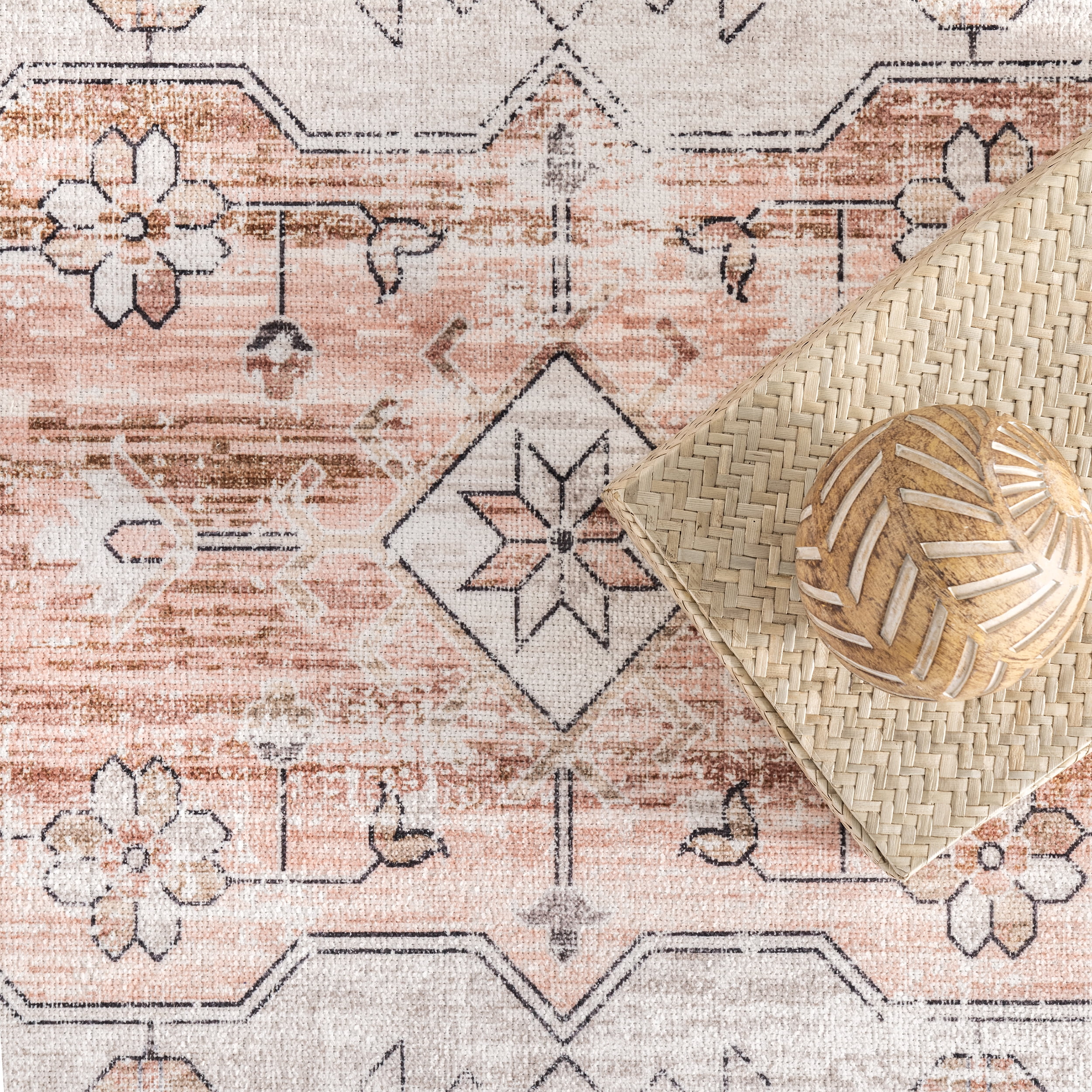 nuLOOM Banks Vintage Machine Washable Area Rug 5 x 8 Light Gray Best Deals and Price History at