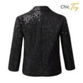 thumbnail image 2 of LiiYii Kids Boys Shiny Sequins Wedding Evening Suit Blazer Notch Lapel One Button Performance Party Black 16, 2 of 6