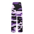 thumbnail image 5 of Fabrcox Camo Pajama Pants for Men Wide Leg Drawstring Pj Bottoms with Pockets Lightweight Elastic Waist Basic Lounge Pants Purple 2XL, 5 of 5