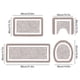 thumbnail image 3 of Set de alfombras de baño de 4 piezas con tapa en forma de U - Esterillas de baño antideslizantes de microfibra absorbente, lavables - Gris, marrón, azul, 3 of 7