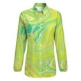 thumbnail image 4 of Lime Green Swirls Long Sleeve Blouse Woman Streetwear Casual Shirts Summer Oversize Woman Streetwear Clothing Birthday Present, 4 of 7