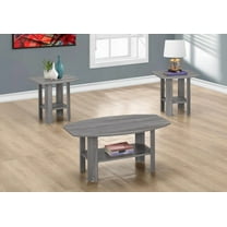 Modern Grey Laminate 3-piece Living Room Set with Ample Surface Space and Shelves