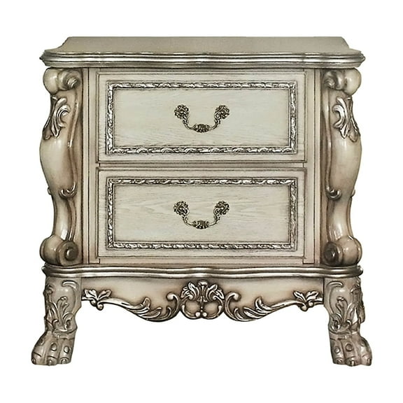 2 Drawer Nightstand In Gold And For Bedroom Enhancement Organization Wood With Drawers Decoration