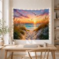 thumbnail image 5 of Sandy Path Through Beach Dunes at Sunset with Seagulls, Serene Coastal for Beach Lovers, Vibrant Ocean Artwork Housewarming Gift, Tapestry Wall Hanging for Bedroom and Living Room, 5 of 7