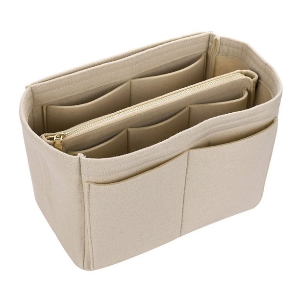 Inserción organizadora de bolsos para bolsos, organizador de inserción de bolsa de fieltro suavizado para bolso de mano, organizador de bolsos compatible
