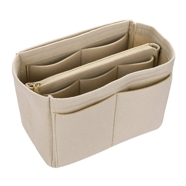 Inserción organizadora de bolsos para bolsos, organizador de inserción de bolsa de fieltro suavizado para bolso de mano, organizador de bolsos compatible