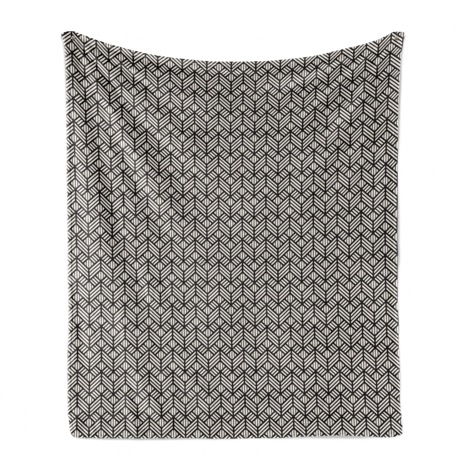 Ambesonne Geometric Throw Blanket Black Pale Grey White 60 x 80 Flannel Fleece Accent Piece Soft Couch Cover for Adults Minimalist Pattern with Intersecting Squares Grayscale Lattice Mosaic