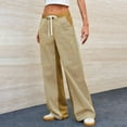 thumbnail image 6 of Women's Street Style Striped Wide Leg Jeans, Color Blocked Casual Loose Fit Straight Leg Denim Pants with Comfortable Stretch Fabric for Daily Wear, Entertainment and Fashion Outfits Yellow L, 6 of 8