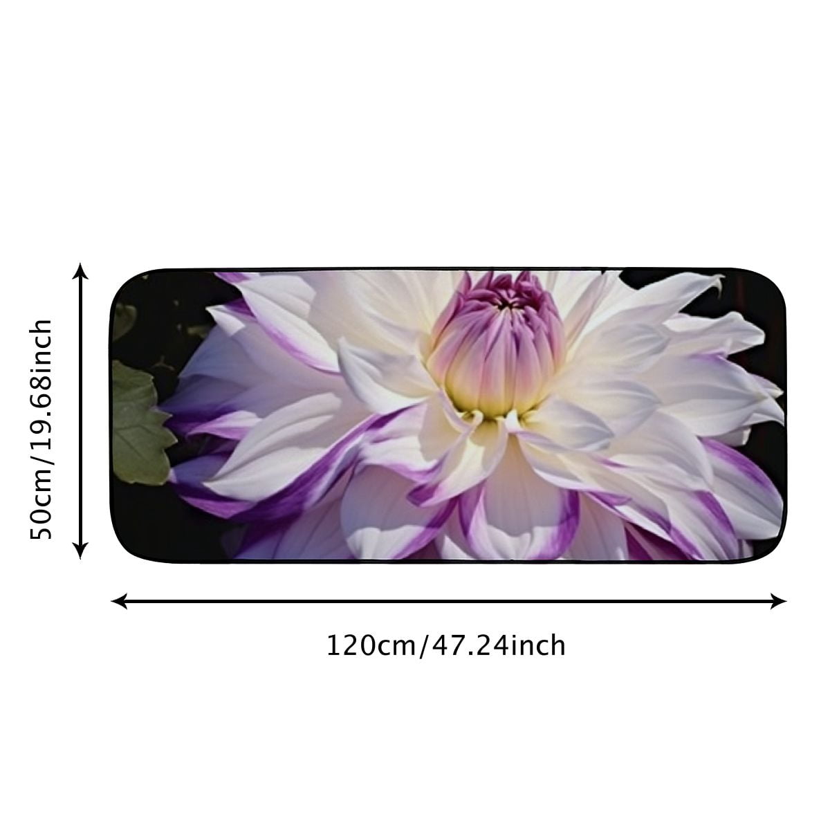 Qinduosi Decorative Door Mat, Door Mat with Non-Slip Rubber Backing, Easy Cleaning, Traps Dirt, for Entry, Patio, Garage - Dahlia Flower Garden Plant Nature Blooming 19.68*47.24 in