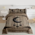 thumbnail image 2 of jejeloiu 3D Retro Moon Stars Full Size Comforter Sets,Vintage Farmhouse Cabin Bedding Sets For Teens Reversible 3pcs, 2 of 8