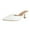 White, variant on Textured Pointed Toe Slide Mules for Women Casual Slingback Low Heel Shoes Embossed Faux Leather Slip On Dressy Flats for Everyday Wear