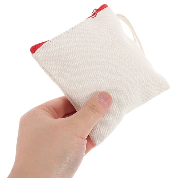 MEIBUTYUP 4-Pack Mini Canvas Purses Small Red Pouches for Women Jewelry Storage and Travel Accessories