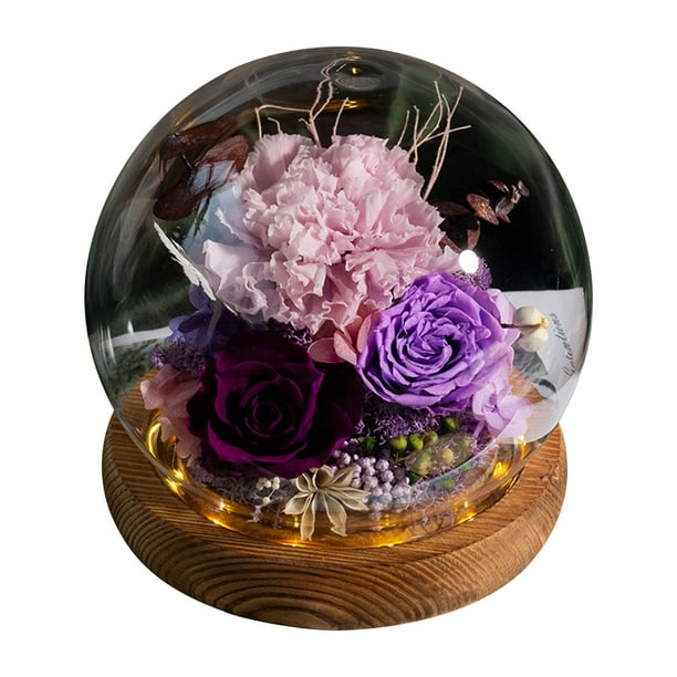 Regalos de Día de San Valentín Rosa Llevó Luz Regalo de Día de San Valentín Vidrio Romántico Flores de Decoración de Rosa para el Día de San Valentín