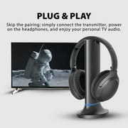 Avantree Opera Plus - Wireless Headphones for TV Watching with Cinema & Clear Dialogue Modes, HDMI ARC & Opt & AUX & RCA Input Support, 164ft Range, and Bluetooth Transmitter & Charging Dock 2-in-1
