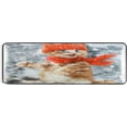 thumbnail image 5 of SKYSONIC 2X6 Feet Cute Brown Cat Runner Rug with Rubber Backing, Winter Snowflake Non Slip Entryway Rug Runner Washable Soft Area Rug Carpet for Hallway Bedroom Kitchen Decor, 5 of 6