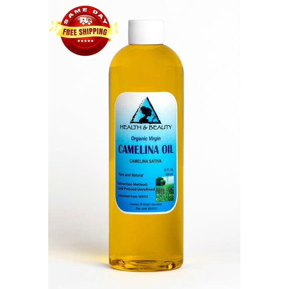 Camelina Oil Unrefined Organic Virgin Cold Pressed  Raw Premium Fresh Pure 12 oz