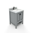 thumbnail image 6 of Sinber 24" x 22" Inch Rectangular Sink Grey Bathroom Vanity Cabinet with Carrara White Marble Countertop, 6 of 16