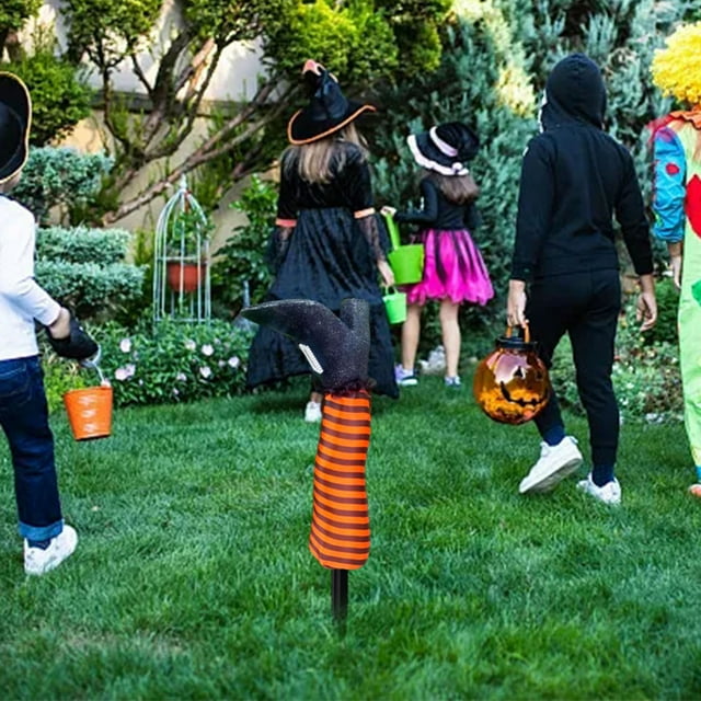 Halloween Witch Leg Desktop Ornament For Yard Patio Garden Party Decoration