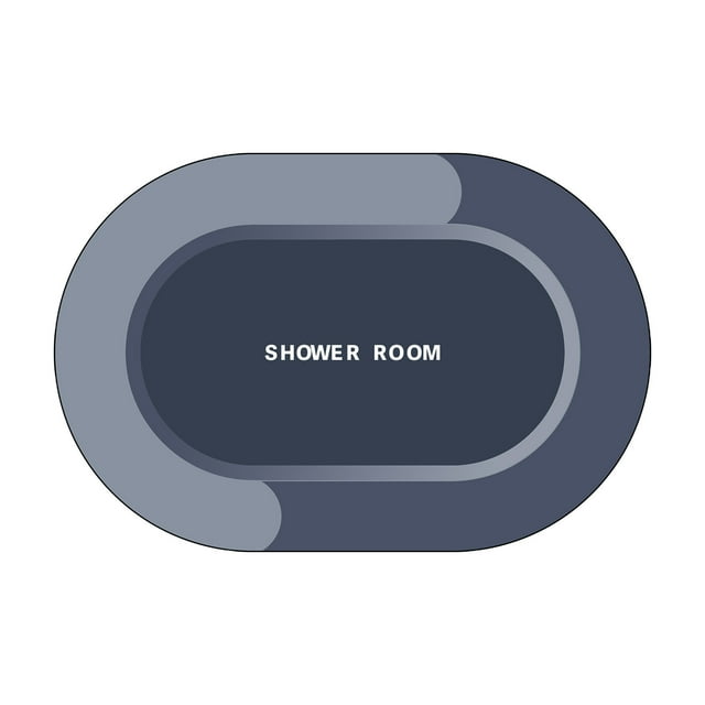 Blue Blue Absorbent Shower Rug With Non Slip Backing Fast Drying For Bathroom Safety And Comfort