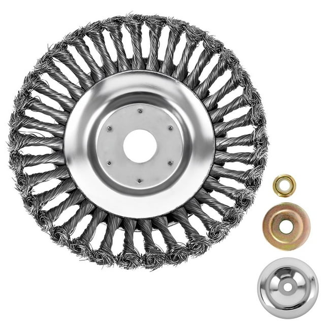 8 Inch Knotted Steel Wire Trimmer Head Grass Cutter Dust Removal Weeding Tray Plate Lawnmower Attachment