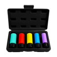 thumbnail image 1 of Juego de 5 piezas de dados para tuercas de rueda de 1/2 pulgada genéricos, accesorios prácticos y prácticos, juego de extractores de tuercas y dados Caja de almacenamiento negra, 1 of 8