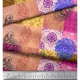 thumbnail image 3 of Soimoi Poly Georgette Fabric Mandala & Paisley Patchwork Print Sewing Fabric Yard 42 Inch Wide, 3 of 3
