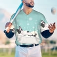 thumbnail image 4 of Fotbe French Bulldog Taking a Bath Baseball Jersey Shirt for Men and Women, Casual Short Sleeves Button Down T-Shirt-X-Large, 4 of 9