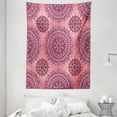 thumbnail image 1 of Purple Mandala Tapestry, Ancient Filigree Art Inspired Ethnic Bohemian Kitsch Oriental Display, Wall Hanging for Bedroom Living Room Dorm Decor, 60W X 80L Inches, Coral Fuchsia, by Ambesonne, 1 of 2