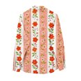 thumbnail image 5 of Endives Women's Button Down Shirt Floral Print Relaxed Fit Long Sleeved Shirt Outerwear Spring Summer Outfit Orange, 5 of 7