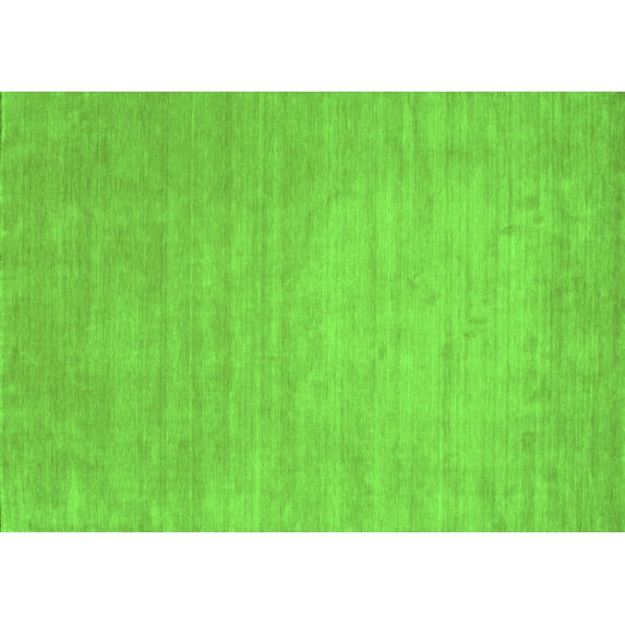 Ahgly Company Indoor Rectangle Solid Green Modern Area Rugs, 6' x 9'