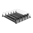 thumbnail image 1 of Organizador de bebidas para frigorífico, hélice automática para bebidas, fácil de montar y limpiar, almacenamiento de bebidas con resorte para garaje 5 filas negro, 1 of 8