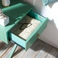 thumbnail image 4 of SAFAVIEH Odilia 1 Drawer Solid Retro Nightstand, Turquoise, 4 of 13