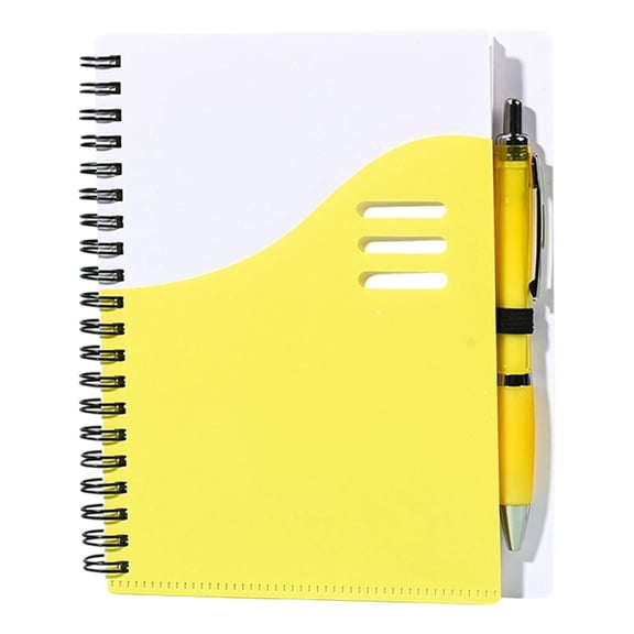 Lined Spiral Notebook,Pocket Journal Notepad,Notebook Pen Set,Bulk Portable Small Size with Lined Inner Page and Matching Pen Design,Lightweight Pocket Notebook Set for Daily Business Office,Yellow