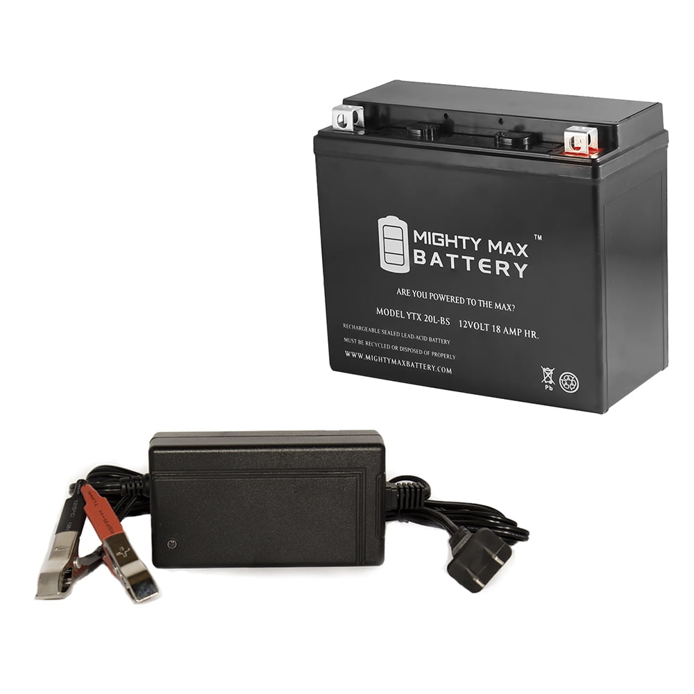 YTX20L-BS Battery for Kawasaki Jet Ski JT1500-A + 12V 4Amp Charger by Mighty Max Battery
