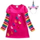 thumbnail image 1 of Navidad niñas unicornio mariposa bordado Arco Iris manga larga vestido primavera otoño disfraz con bolsillo cumpleaños fiesta Clothes4-5Y Gao Jinjia LED, 1 of 2