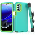 thumbnail image 5 of NIFFPD Moto G Stylus 5G 2022 Case with Screen Protector Full Body Shockproof Phone Cover with Belt-Clip Holster Green&Yellow, 5 of 7