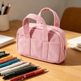 thumbnail image 2 of Under $1 Pencil Case, Large Capacity Corduroy Soft Tote Stationery Bag, Vintage Solid Color Pen Pouch for College Office Travel by PALIFEUR, 2 of 9