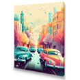 thumbnail image 2 of DESIGN ART Designart "Orange And Green Retro Roadsters" Retro Car Canvas Wall Art 24 in. wide x 32 in. high, 2 of 5