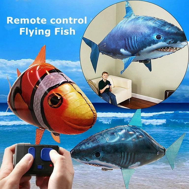 Remote Control Flying Shark and Clownfish Toy, RC Radio Inflatable