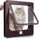 thumbnail image 1 of Puerta para gatos con imán de 4 vías, para madera, vidrio, PVC, para gatos y perros pequeños, puerta para gatos con túnel de 27 x 23,5 cm x 5,5 cm, color marrón, 1 of 1