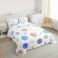 thumbnail image 4 of Manfei Kawaii Polka Dot Queen Comforter Set,Rainbow Geometric Circles Bedding Sets,Brown Blue White Bedding Comforter Set For Boys Kids,Microfiber Bedroom Decor Reversible,3 Pieces, 4 of 9
