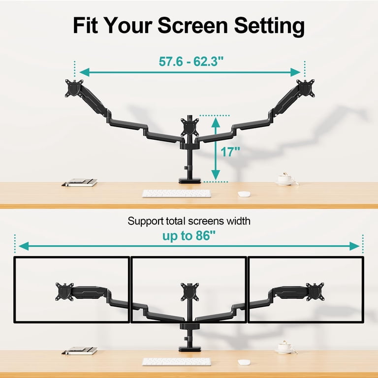 HOMOUNT Triple Monitor Mount 3 Screens Up To 32" photo 7