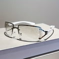 thumbnail image 1 of Y2K Rimless Sunglasses For Women Men Gradient Lens Glasses Futuristic Rhinestone Decor Eyewear For Driving Beach, UV 400, 1 of 5