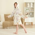 thumbnail image 4 of FORMRS Niños Bathrobe Unisex Hooded Robe Soft Plush Pajamas Sleepwear, Size 10-12T, Pink Seashell, 4 of 7