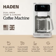 Haden Dual Brew 10 Cup Programmable Digital Coffee Maker, Hot and Iced, Ivory/Chrome